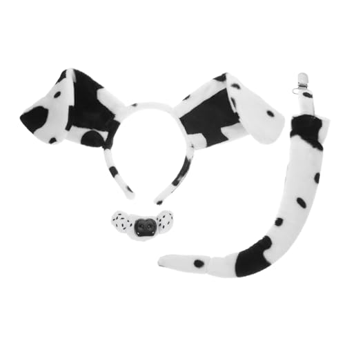 FRCOLOR Niedriggewichtiger Cosplay Hund Ohren Stirnband mit und Falscher Nase Bequemes Sicheres Material Niedliches Kostüm Zubehör für Frauen für Fasching Party Karneval und Mottopartys von FRCOLOR