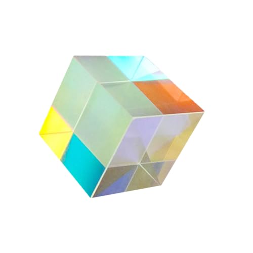 FRCOLOR Optischer Glaswürfel Präziser Dispersion Würfel Farbzerlegung Linsen Prisma für Naturlicht Experimente und Wohnraumdekoration von FRCOLOR