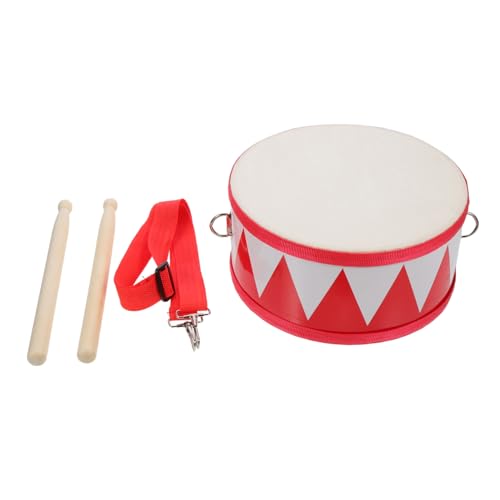 FRCOLOR Orff Percussion Instrument für Doppelseitige Spielzeugtrommel für Musikbildung Rote und Weiße Farben Bildungsinstrument für Frühes Lernen von FRCOLOR
