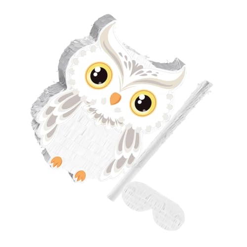 FRCOLOR Owl Piñata Dschungel Tiermotiv mit und Augenbinde Langlebiges Partyspiel für Kindergeburtstag Halloween Shower Vielseitige Partydeko und Familienspaß von FRCOLOR