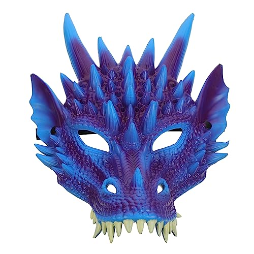 FRCOLOR PU Drachenmaske Cosplay Maske Leicht und Bequem für Halloween Karneval Party Kostüm Tiermaske für Damen Herren von FRCOLOR