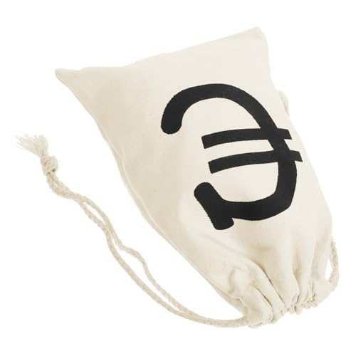 FRCOLOR Piraten Münzbeutel Kordelzug Canvas Beutel Halloween Süßigkeitenbeutel Goldene Münzen Robuste Aufbewahrung für Party Geschenkbeutel von FRCOLOR