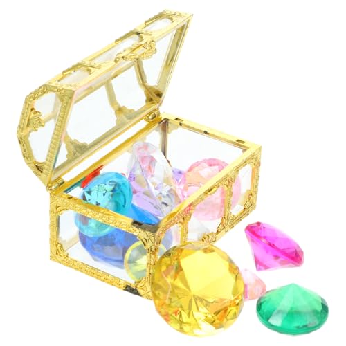 FRCOLOR Piraten Poolspielzeug Tauchen Edelsteine mit Bunter Acryl schatztruhe für Unterwasser Spiele Sommer Schwimmbad Schatzsuche von FRCOLOR