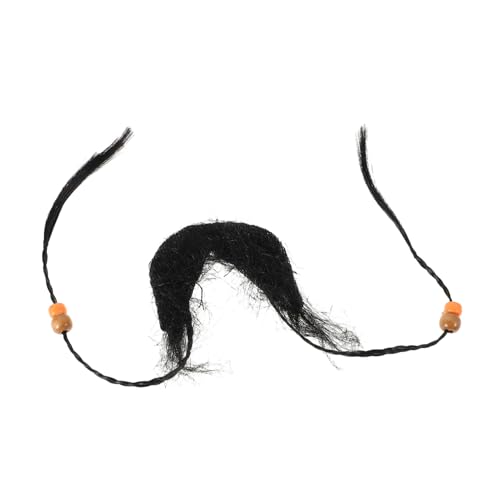 FRCOLOR Piratenbart gefälschter Halloween-Bart künstliche Schnurrbärte falscher Schnurrbart für realistischer falscher Bart Schnurrbart-Ornament Weihnachtsbart chemische Faser Black von FRCOLOR