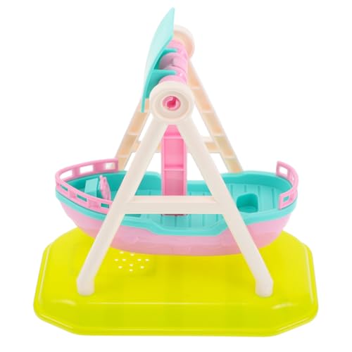 FRCOLOR Piratenschiff Modell Kunststoff Miniatur Puppenhaus Zubehör Spielplatz Dekoration Interaktives für Fantasievolle Spielwelten und Sichere Kinderunterhaltung von FRCOLOR