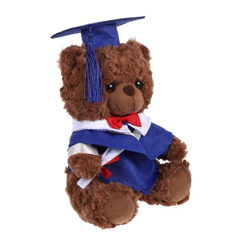 FRCOLOR Plüsch Abschlussbär mit Doktorhut Süßes Kuscheltier für Graduierungsfeiern für Freunde Gemütliches und Einladendes Stofftier zur des Abschlusserfolgs von FRCOLOR