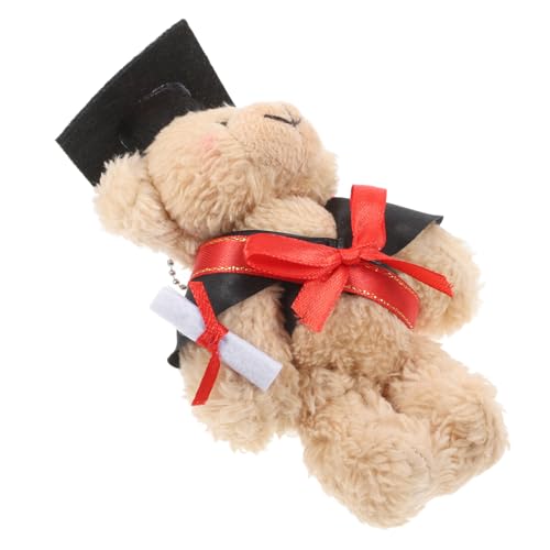 FRCOLOR Plüsch Abschlussbär mit Doktorhut Süßes zur Graduation Weiches Kuscheltier als Andenken für Absolventen Charmante Präsentation für Abschlussfeiern Braun von FRCOLOR