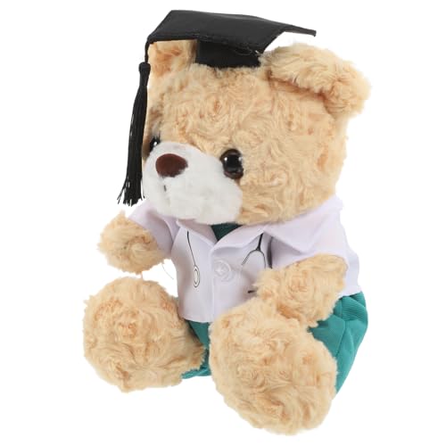 FRCOLOR Plüsch Doktorbär Graduation Bär Kuscheltier Medizinisches Geschenk für Medizinstudenten Weiches Dekorationsspielzeug Kissen Foto Requisite für Abschlussfeier von FRCOLOR