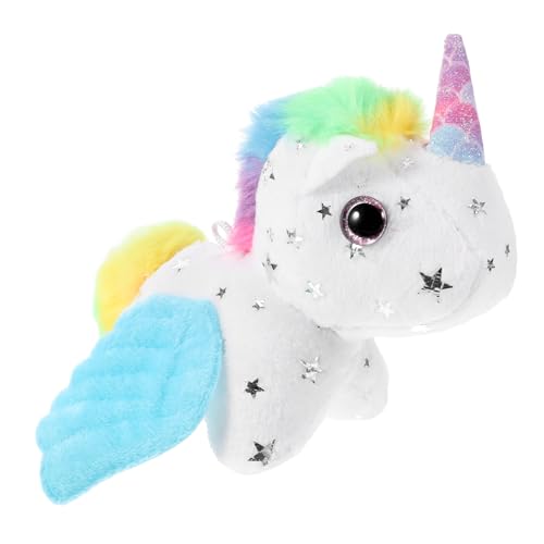 FRCOLOR Plüsch Einhorn Schlüsselanhänger mit Schwanzbewegung Weiches Baumwoll Kuscheltier Buntes Hängendes Tier Ornament Bequem Tragbar als Modischer Anhänger für Tasche und Schlüssel von FRCOLOR