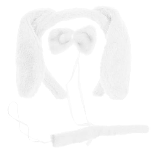 FRCOLOR Plüsch Hundeohren Stirnband mit Schleife und Set Niedliches Halloween Cosplay Kostüm für Weiches Tier Accessoire für Party und Aufführung von FRCOLOR
