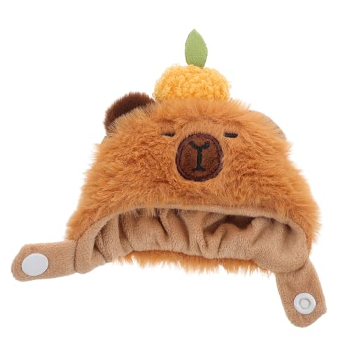 FRCOLOR Plüsch Kapibara Puppenkostüm Cartoon Tier Kopfbedeckung Kuscheliges Tierkostüm für Puppen Halloween Cosplay Party Zubehör für Kreative Rollenspiele von FRCOLOR