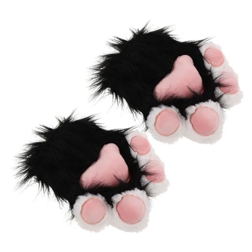 FRCOLOR Plüsch Katzenpfoten Handschuhe Erwachsene Cosplay Tierhandschuhe mit Krallen für Halloween Karneval Kostüm Zubehör mit Einsteckfunktion FRCOLOR Plüsch Katzenpfoten Handschuhe Erwachsene Cosplay Tierhandschuhe mit Krallen für Halloween Karneval Kostüm Zubehör mit Einsteckfunktion von FRCOLOR