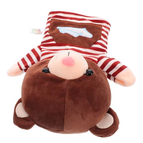 FRCOLOR Plüsch Tier Handpuppe Kuscheliges Familien Interaktive Handpuppe für Eltern Junge Mädchen Spiele Frühpädagogik Cartoon Streifenbär für Klassenzimmer von FRCOLOR
