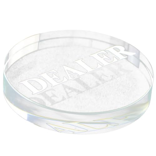 FRCOLOR Poker Dealer Button Verschleißfester Kristall Dealer Button für Pokerzubehör und Elegantes Accessoire für Ihr Poker Spiel für Formelle Spiele und Klare Lesbarkeit von FRCOLOR