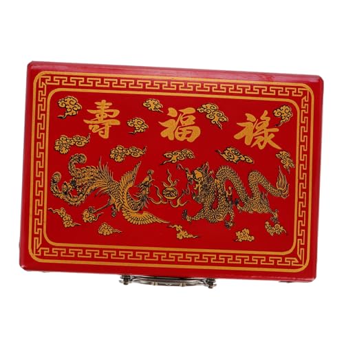 FRCOLOR Praktische Mahjong Aufbewahrungsbox aus Robustem PU und Transparenter Mahjong Container mit Handfreundlichen Kanten Tragbar und Sicher für Zuhause und Reisen von FRCOLOR