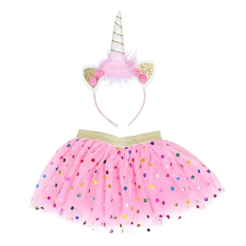 FRCOLOR Prinzessinenkleid Tutus für Mädchen Tutu-Rock kleine Mädchen kurzer Gazerock faschingskostüme karnawal kostium für Rock geschichtetes Tutu Polyester Rosa von FRCOLOR