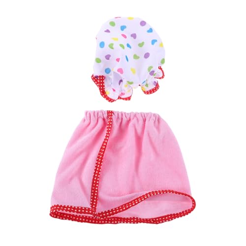 FRCOLOR Puppen Bademantel Set mit Passendem Hut Weiches Spa Outfit für Puppen Detailreiche Verarbeitung Gemütlich und Langlebig für Puppenhaus und Weihnachtsdekoration von FRCOLOR