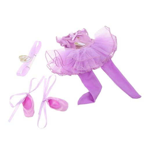 FRCOLOR Puppen Ballett Kostüm Set mit Kleid Schuhen und Haarband Ballerina Tanzkleidung für Puppen Outfit Zubehör für Fantasievolles Verkleiden von FRCOLOR