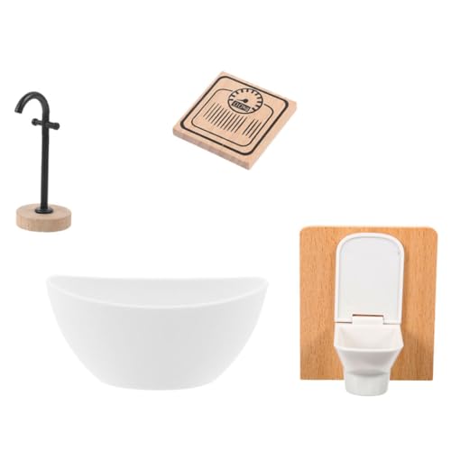 FRCOLOR Puppenhaus Badezimmer Miniatur Möbel mit Badewanne Toilette Miniatur Körperwaage und Standwasserhahn Realistische Puppenhaus Accessoires für Kreatives Rollenspiel und Dekoration FRCOLOR Puppenhaus Badezimmer Miniatur Möbel mit Badewanne Toilette Miniatur Körperwaage und Standwasserhahn Realistische Puppenhaus Accessoires für Kreatives Rollenspiel und Dekoration von FRCOLOR