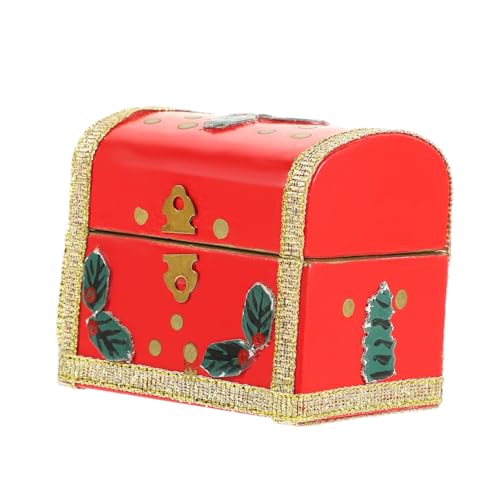FRCOLOR Puppenhaus Deko Mini Haus Möbel Modell Geschenkbox Rot Stilvoll für Puppenfamilie und Miniatur Einrichtung von FRCOLOR