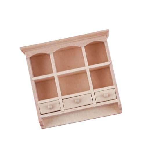 FRCOLOR Puppenhaus Mini Holz Wandschrank Kleines Möbelstück Robustes Holzdekor Geruchlos Leicht Stabil für DIY Basteln Puppenhaus Zubehör Langlebig Fein Gearbeitet ohne Verformung von FRCOLOR