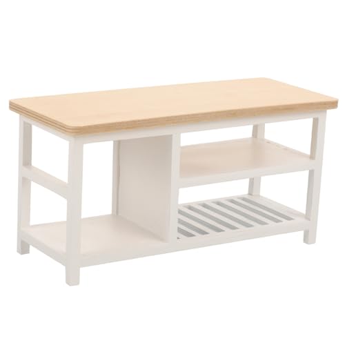 FRCOLOR Puppenhaus Möbel Dekoration Realistischer Kleiner Schreibtisch für Wohn und Jugendzimmer Geeignet für Miniatur Szenen und Puppenhaus Zubehör von FRCOLOR