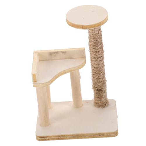 FRCOLOR Puppenhaus Möbel Modell Kreatives Miniatur Katzenbaum Ornament Naturfarben Detailgetreues Puppenhaus Zubehör für Spiel und Dekoration von FRCOLOR