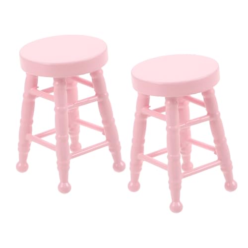 FRCOLOR Puppenhaus Möbel Rund Hohe Beine Kleine Hocker Für Bar Wohnzimmer Mikro Szene Zubehör Für Basteln Und Sammler von FRCOLOR