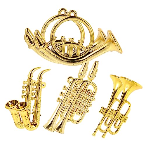 FRCOLOR Puppenhaus Zubehör Teilig mit Saxophon Klarinette Trompete Oboe Detaillierte Metallmodelle für Miniaturzimmer Dekoration und Kreative Geschenke von FRCOLOR