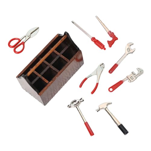 FRCOLOR Puppenhaus Zubehör aus Holz und Teiliges Realistische Miniatur DIY Werkzeuge für Rollenspiel und Sammeln von FRCOLOR