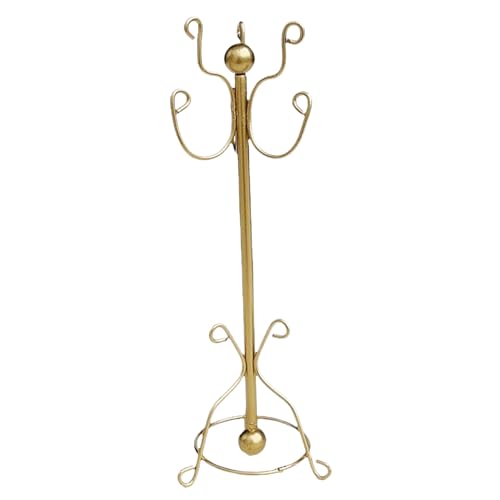 FRCOLOR Puppenhauskleidung Rack Puppenbekleidungsregal Puppenhausmantelstand Puppenhaus Möbel Dekor Mini-puppenhausmöbel Dollhouse Jacket Hanger Miniatur-hutständer Golden von FRCOLOR