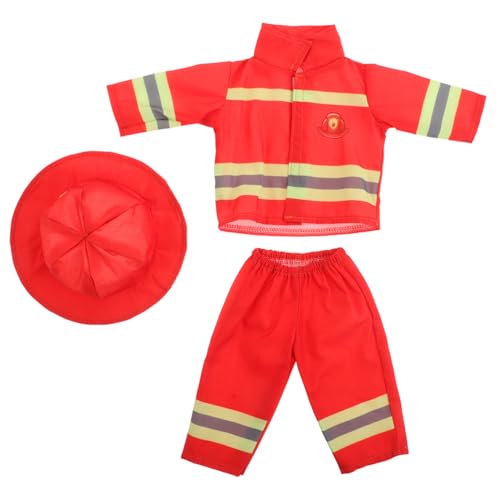 FRCOLOR Puppenkleidung Feuerwehrkostüm Set mit Helm und Zubehör Sommerpuppe Feuerwehrmann Verkleidung für Rollenspiel Halloween Party FRCOLOR Puppenkleidung Feuerwehrkostüm Set mit Helm und Zubehör Sommerpuppe Feuerwehrmann Verkleidung für Rollenspiel Halloween Party von FRCOLOR