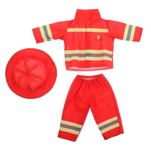 FRCOLOR Puppenkleidung Feuerwehrmann Kostüm mit Helm Sommerpuppen Outfit für Rollenspiel Langlebige Materialien Detailreiche Verarbeitung für Verkleidungsspiele FRCOLOR Puppenkleidung Feuerwehrmann Kostüm mit Helm Sommerpuppen Outfit für Rollenspiel Langlebige Materialien Detailreiche Verarbeitung für Verkleidungsspiele von FRCOLOR