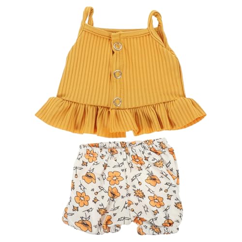 FRCOLOR Puppenkleidung für Puppen Weiche Strapazierfähige Kurze Hose und Blumentop Leicht Anzuziehen Dekorative Kleidung für Kompakte Puppen für Kreatives Spiel und Puppendekoration von FRCOLOR