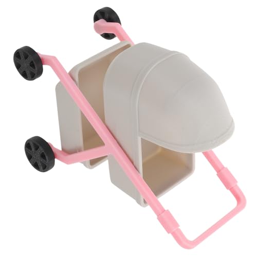 FRCOLOR Puppenwagen Miniatur Kinderwagen mit Hohem Realismus Detailreiches Kunststoffmodell für Dekoratives Puppenhauszubehör Fördert Kreatives Rollenspiel von FRCOLOR