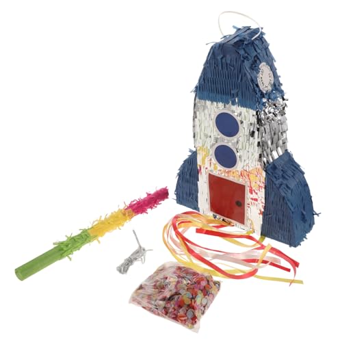 FRCOLOR Raketen Piñata für Kindergeburtstag Weltraum und Wissenschaftsfeier Süßigkeitenhalter Vielseitige Partydekoration für Jungen und Mädchen für Spiele und Mitgebsel von FRCOLOR