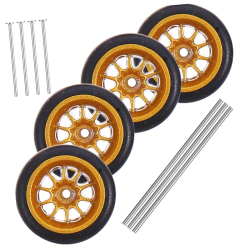 FRCOLOR Rc Auto Ersatzräder Gummireifen und Metallfelgen Kompatibel mit Spielzeugfahrzeugen Robustes Zubehör für Modellautos für Autoenthusiasten von FRCOLOR