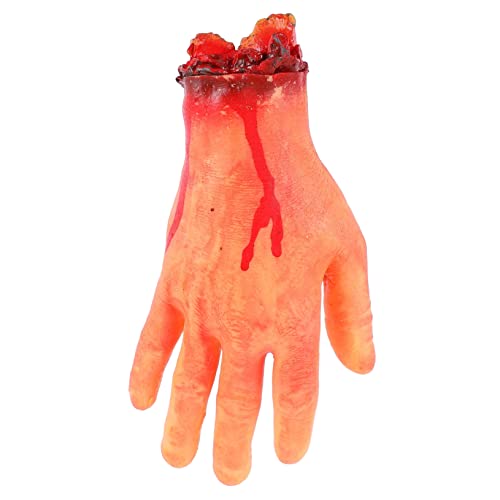 FRCOLOR Realistische Halloween Deko Blutige Fake Hand Trick Requisite Geruchlos für Party Spukhaus und Gruselige Streiche Halloween Zubehör für Erwachsene von FRCOLOR