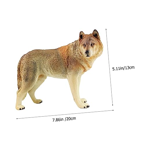 FRCOLOR Realistische Kleine Wolf Figur aus Robustem Kunststoff Stehende Dekofigur für Kinderzimmer und Schreibtisch Detailgetreues Wildlife für Sammler von FRCOLOR