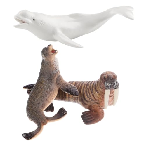 FRCOLOR Realistische Meerestiere Figuren Walross Weißwal Lernspielzeug für Unterwasser Diorama und Meeresschutz Unterricht von FRCOLOR