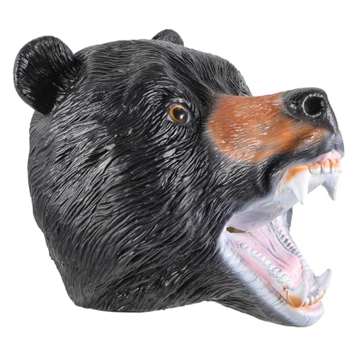 FRCOLOR Realistische Schwarze Bärenmaske aus Weichem Komfortabel und Langlebig Verstellbar für Halloween Karneval Cosplay Tierkostüm für Erwachsene und von FRCOLOR