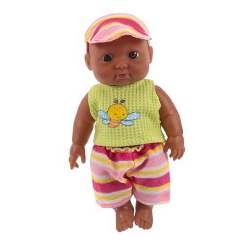 FRCOLOR Kleine Schwarze Reborn-babypuppen Aus Vinyl Mit Authentischen Afrikanischen Merkmalen Und Weicher Hautähnlichkeit Für Sammler Und Mädchen von FRCOLOR