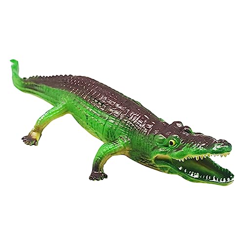 FRCOLOR Realistisches Krokodil Modell mit Geräuschfunktion Pädagogisches Tierfiguren Lernspielzeug für Robustes Vinyl Fördert Kreativität und Vorstellungskraft Grün von FRCOLOR