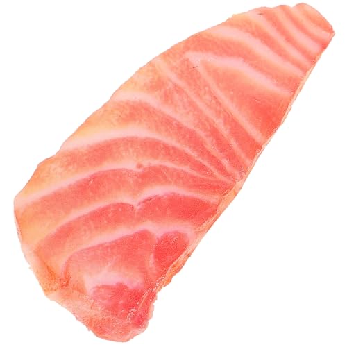 FRCOLOR Realistisches Lachsscheiben Modell aus Robustem PVC Naturgetreue Simulation Langlebige Küchen und Restaurantdekoration Kindgerechtes Geeignet für Supermarkt Schule Hotel und von FRCOLOR