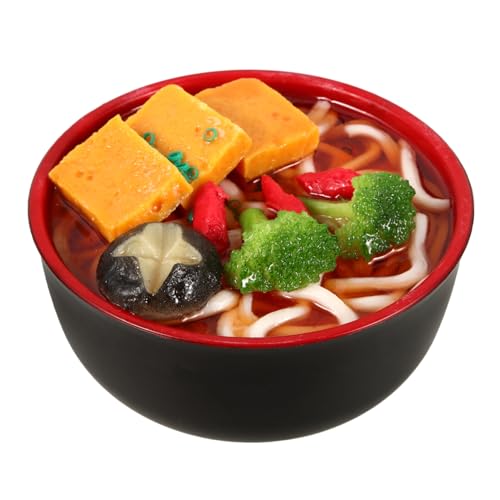FRCOLOR Realistisches Nudelmodell Mini Food Prop Leichte Bruchsichere Fake Nudel Dekoration Detailgetreue Miniatur Japanischer Ramen Deko für Puppenhaus und Rollenspiel von FRCOLOR