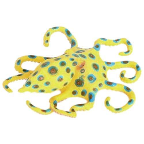 FRCOLOR Realistisches Octopus Modell aus Kunststoff Detailgetreue Meeresbewohner Figur Kleine Blaue Ringkrake Statue Pädagogisches Tier für Zimmer und Garten von FRCOLOR