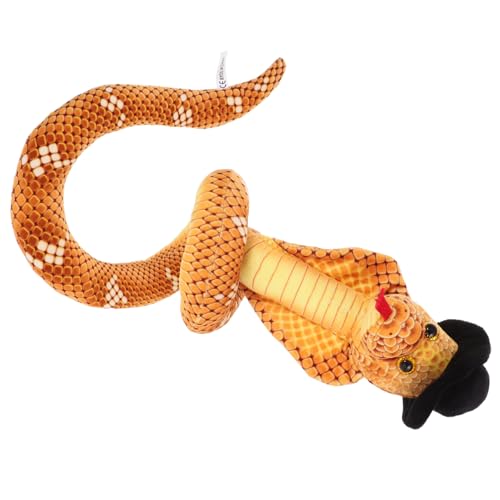 FRCOLOR Realistisches Plüschschlange Kuscheltier mit Schwarzem Detailreiches Stofftier als Requisite für Halloween Rollenspiele und Party Deko Lebensechte Simulation von FRCOLOR