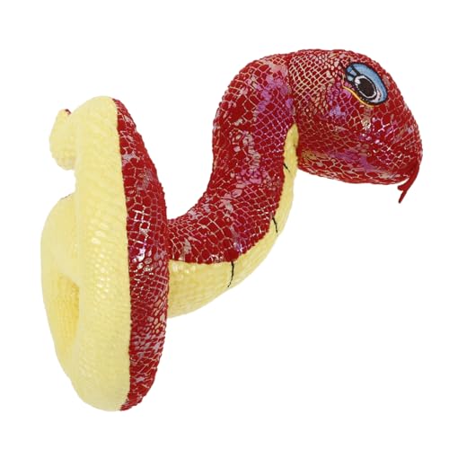 FRCOLOR Realistisches Plüschtier Schlange Rote Stoffschlange als Jahr des Schlangenmaskottchen Festivaldekoration und Halloween Requisit Kuscheltier von FRCOLOR