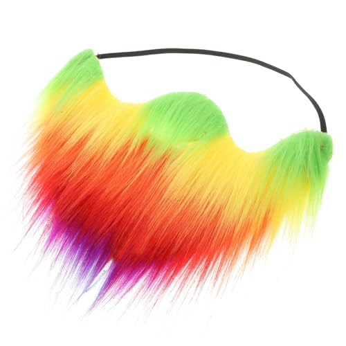 FRCOLOR Regenbogen Schnurrbart Cosplay Schnurrbart Prop für Karneval Halloween Party Bühne Verkleidung LGBT Farbverlauf für Kostüm und Parade von FRCOLOR