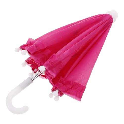 FRCOLOR Miniatur Regenschirm für Puppenhaus 43cm Durchsichtiger Blasenschirm Süßes Gartenzubehör für 18-Zoll Puppen Kreative Requisite von FRCOLOR